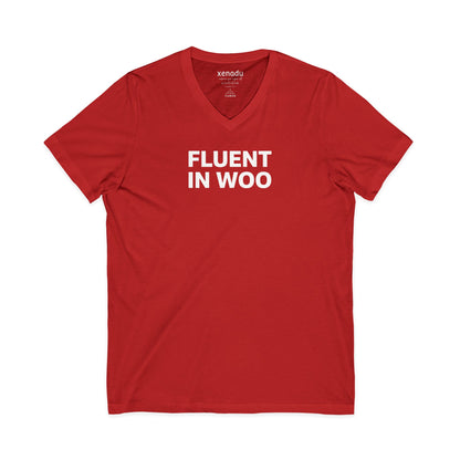 Fluent in Woo V-Neck Tee