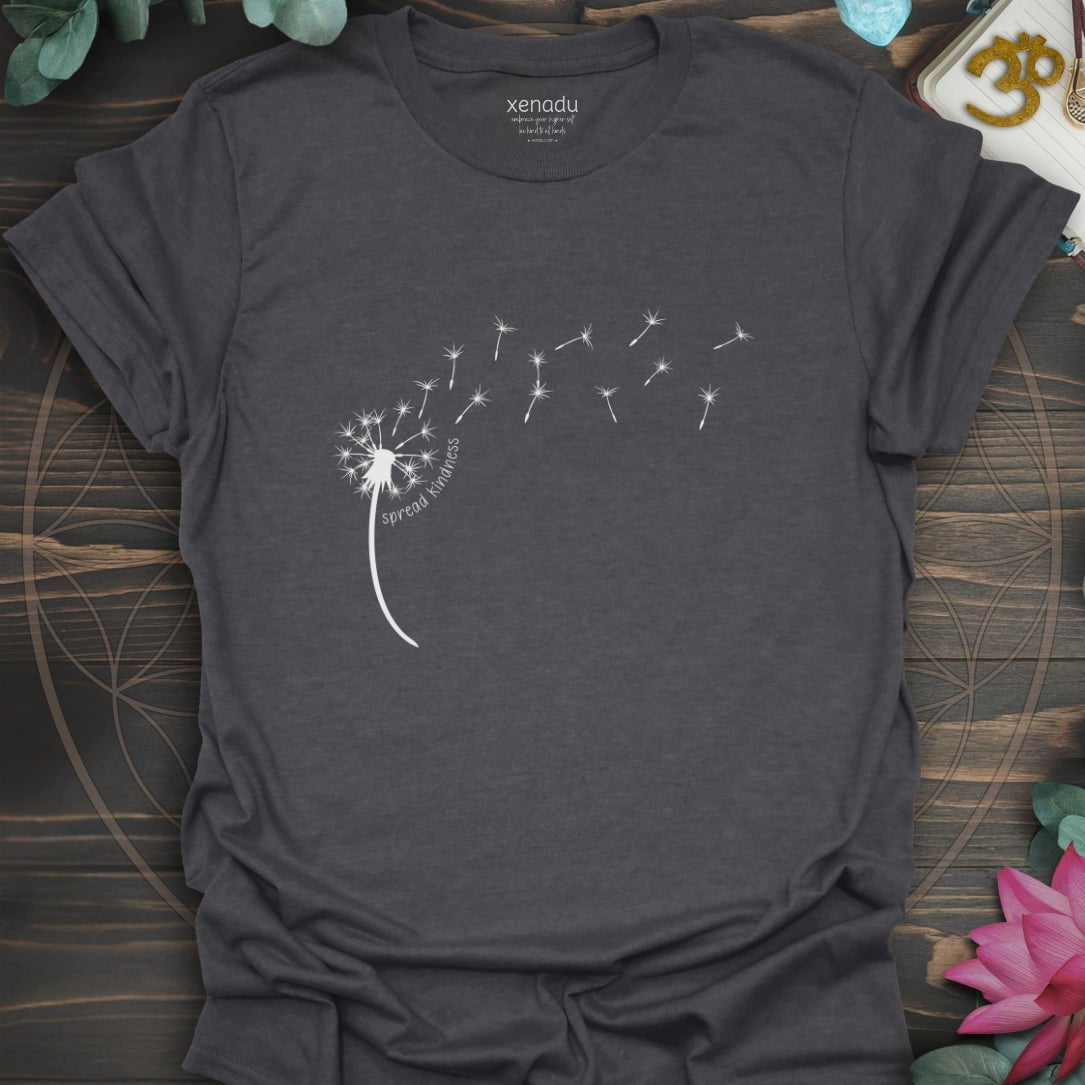 Kindness Dandelion Tee Dark Heather Grey T-Shirt
