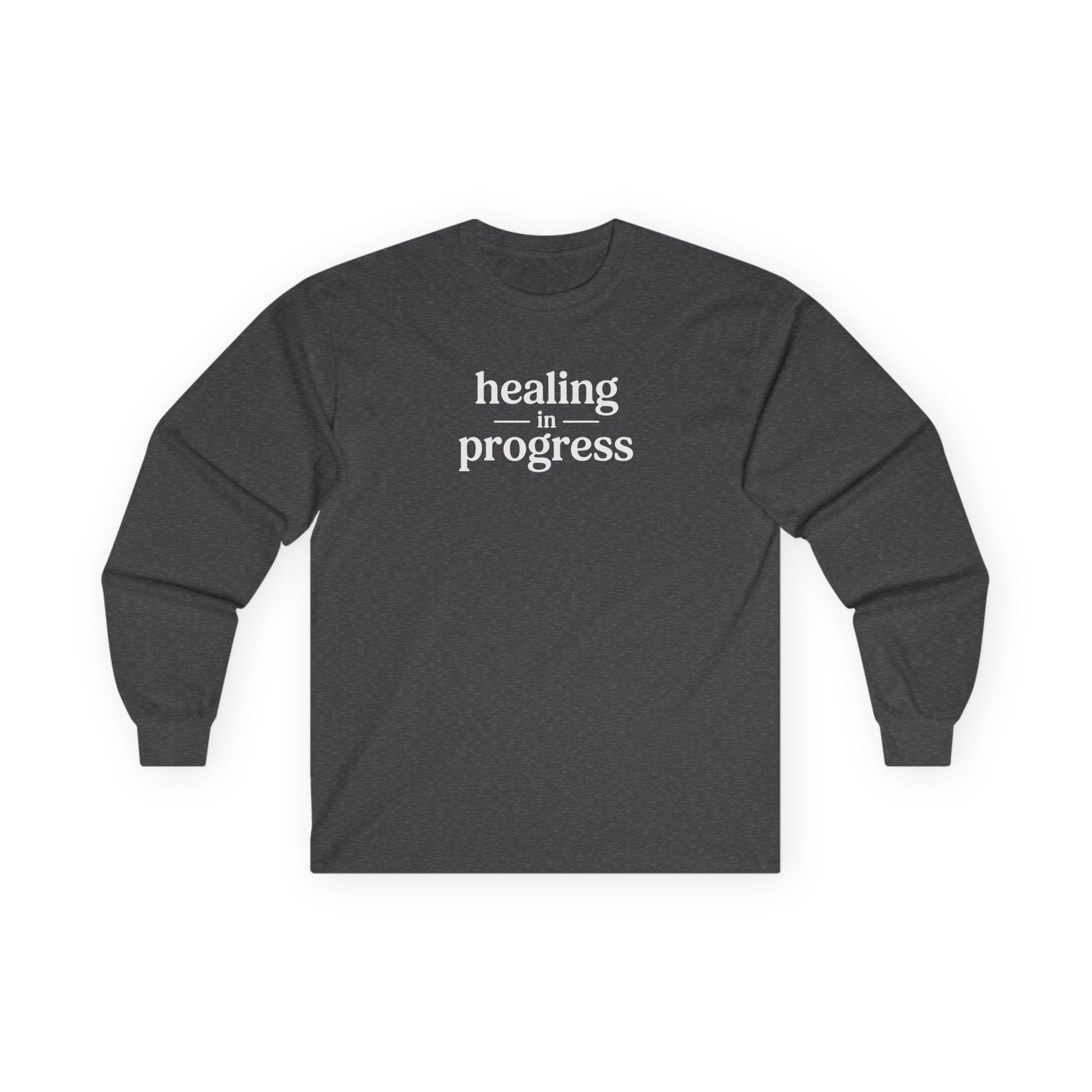 Healing in Progress Long Sleeve Tee Dark Heather Grey Long-sleeve