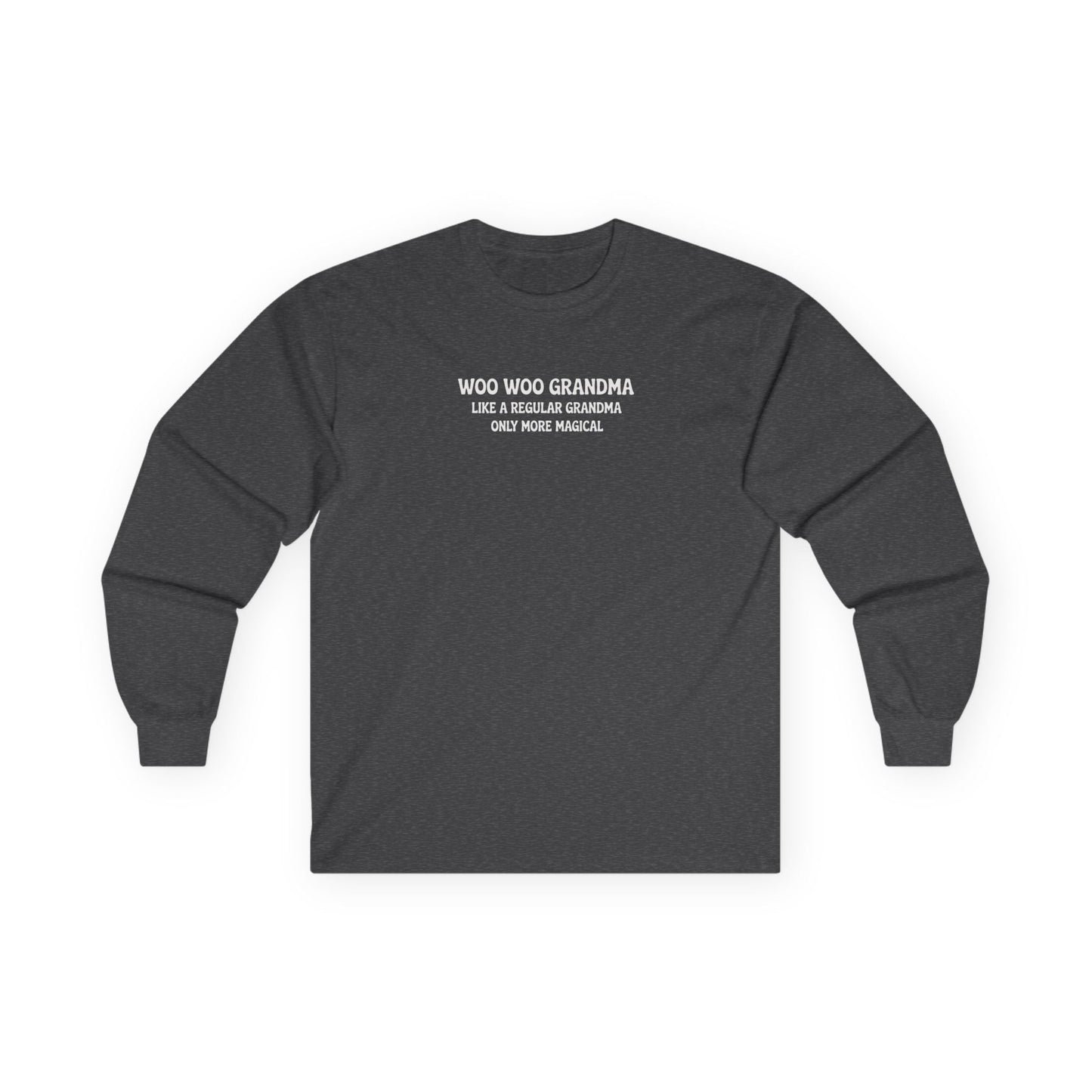 Woo Woo Grandma Long Sleeve Tee Dark Heather Grey Long-sleeve