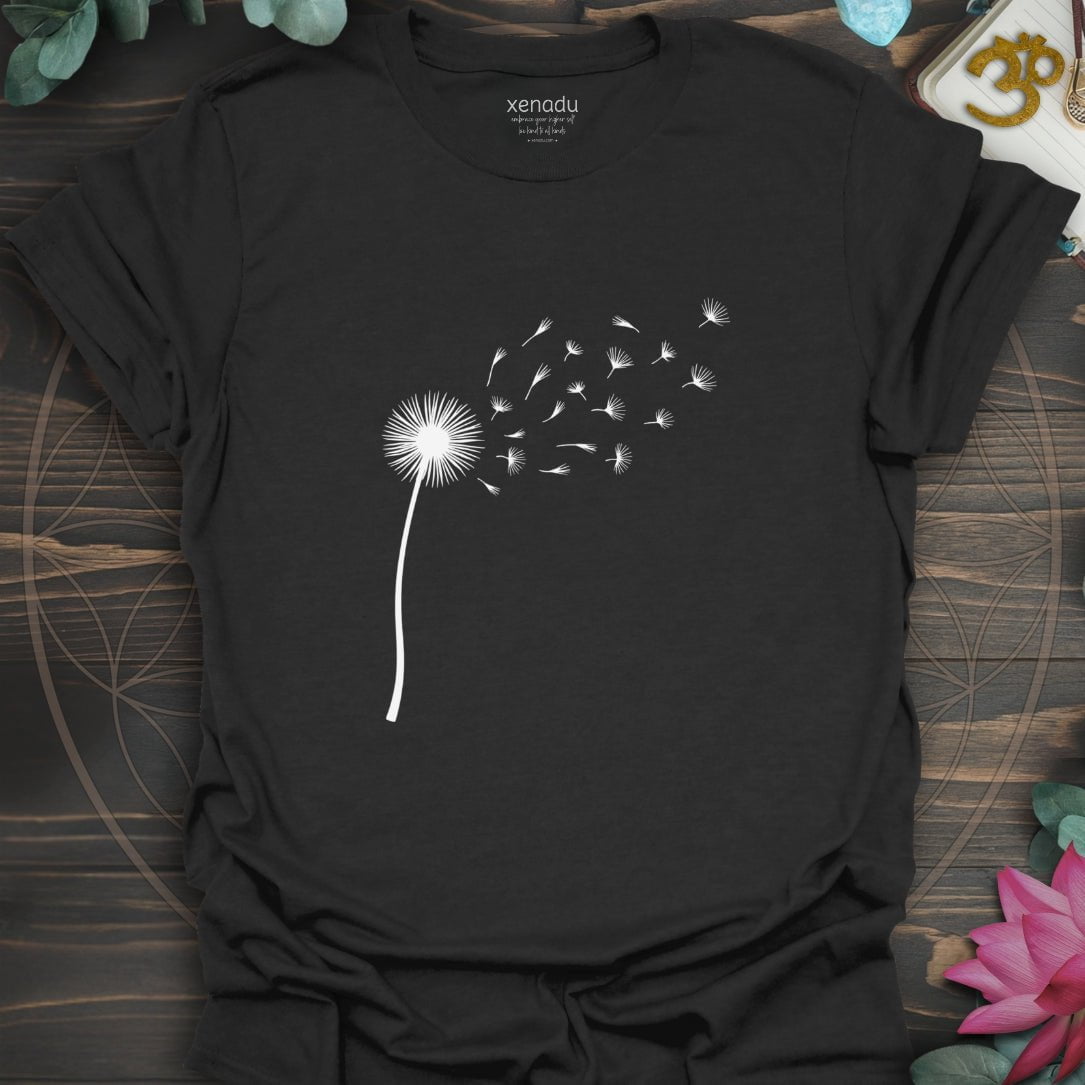 Single Dandelion Tee Black T-Shirt