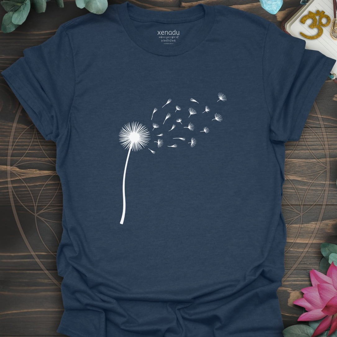 Single Dandelion Tee Heather Navy T-Shirt