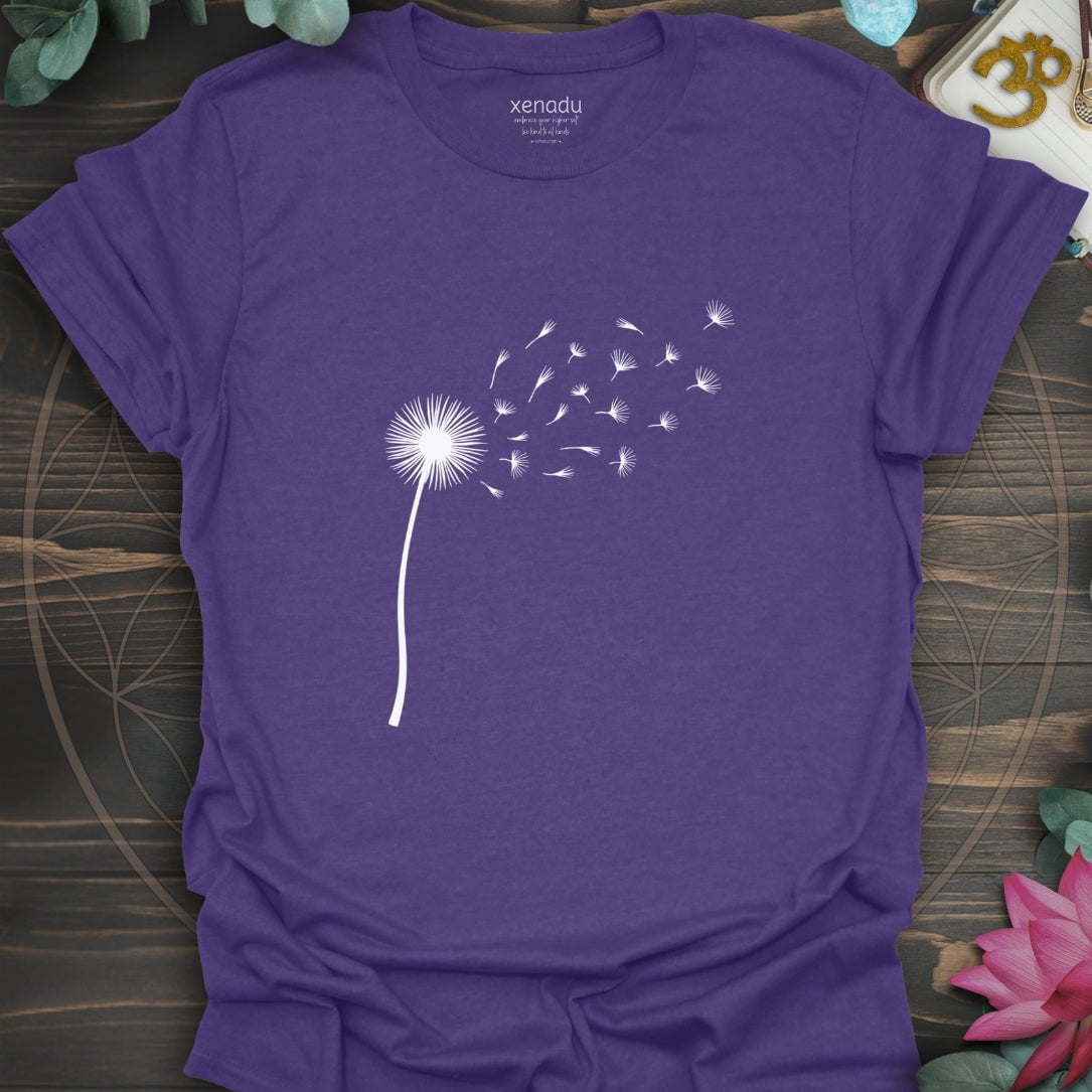 Single Dandelion Tee Heather Purple T-Shirt