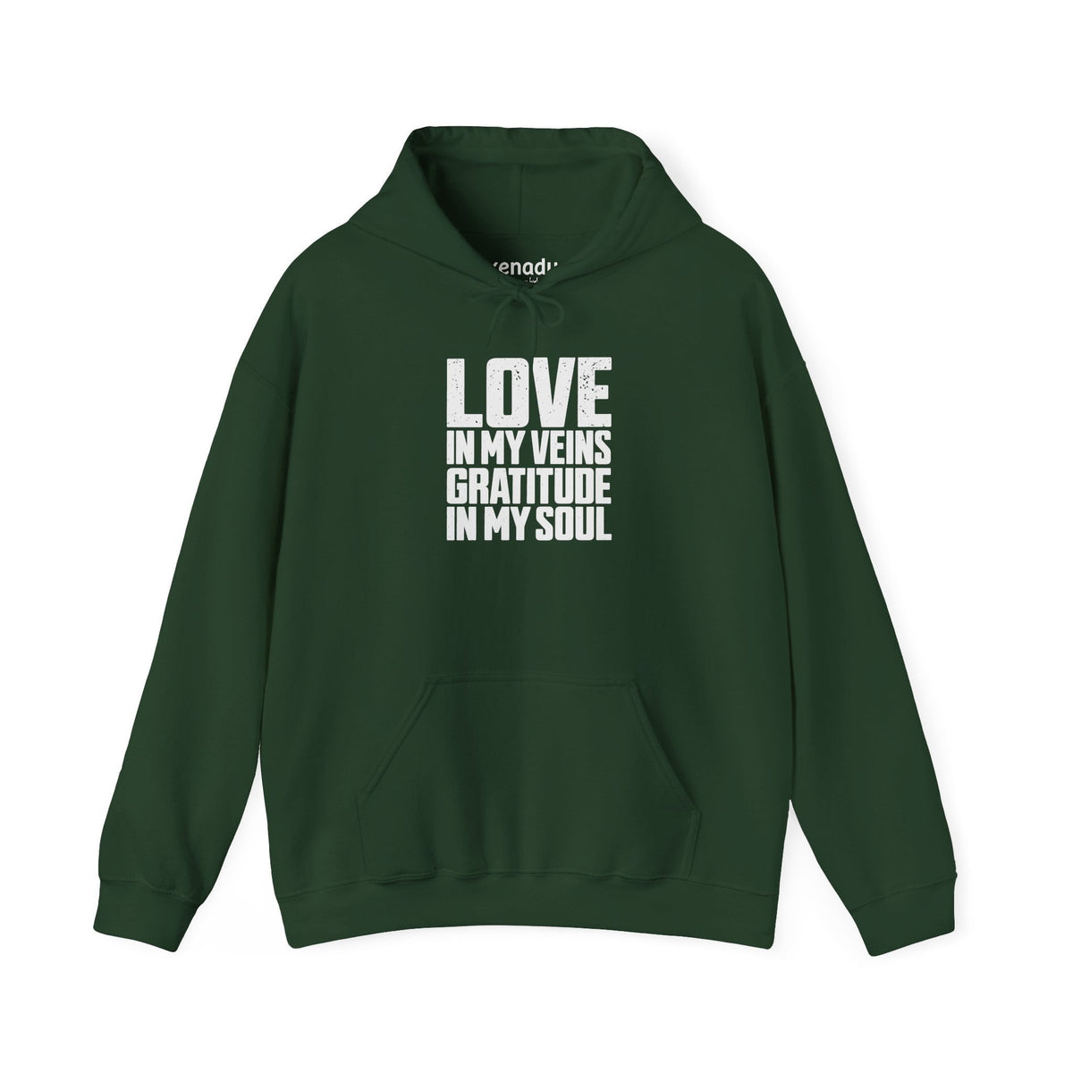 Love In My Veins Hoodie Forest Green Hoodie