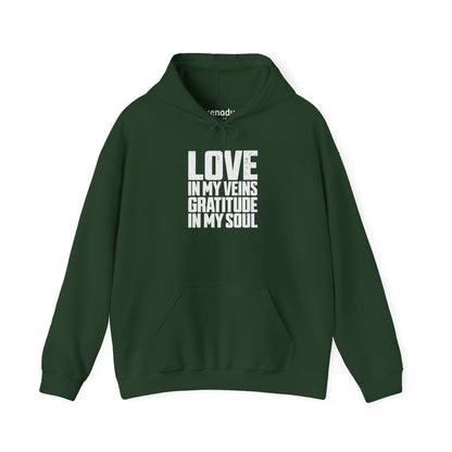 Love In My Veins Hoodie Forest Green Hoodie