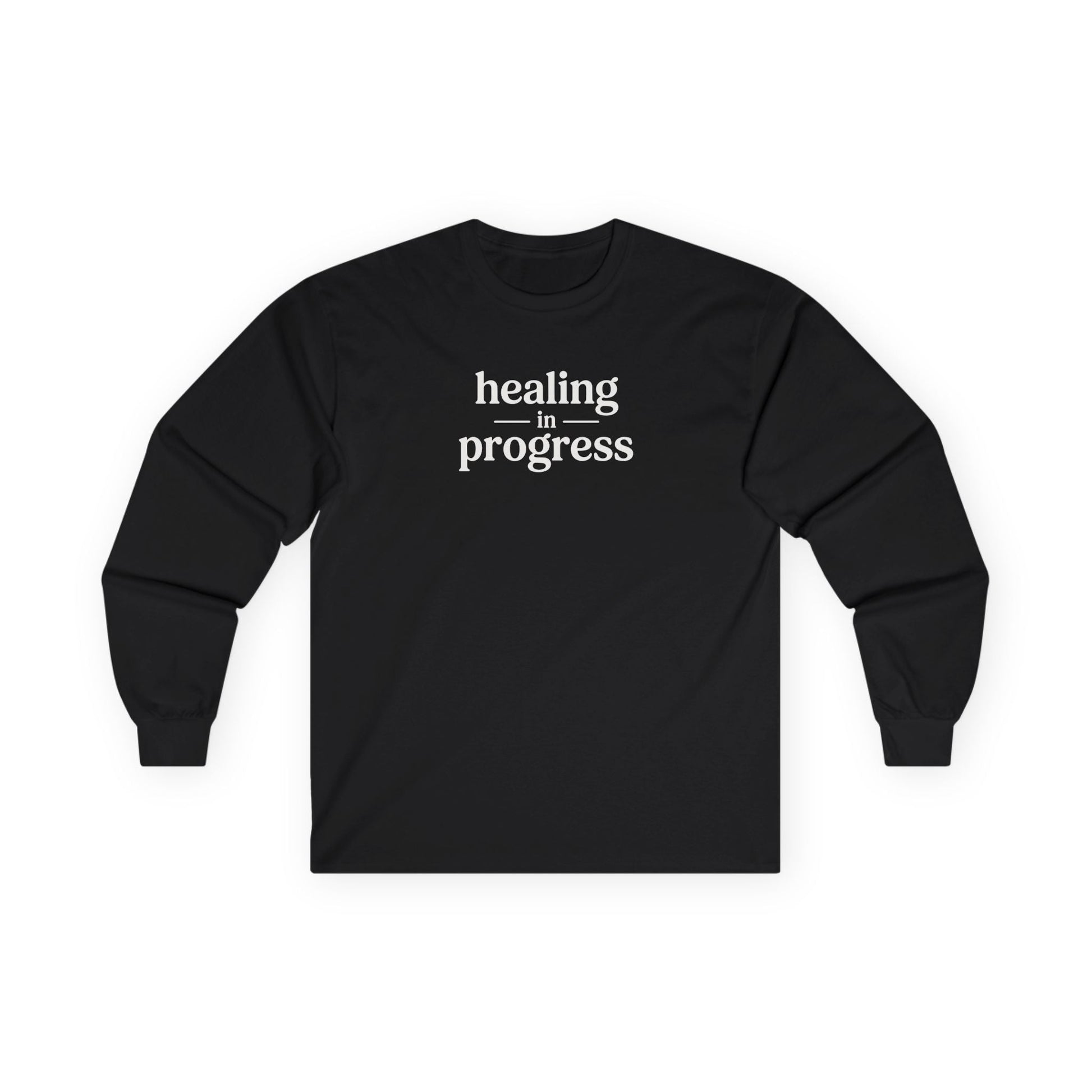 Healing in Progress Long Sleeve Tee Black Long-sleeve