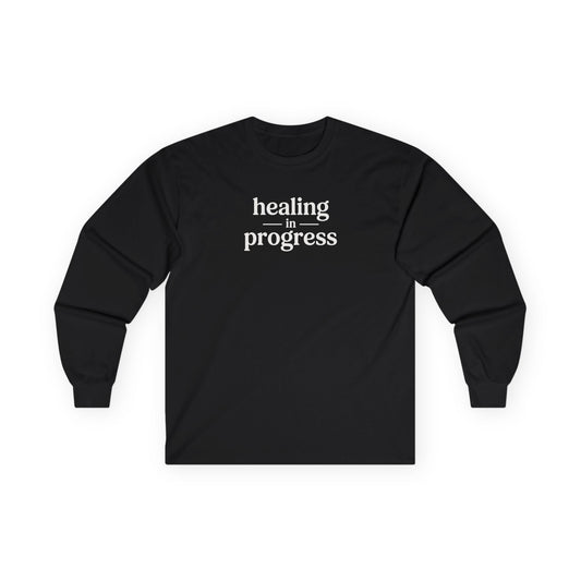 Healing in Progress Long Sleeve Tee Black Long-sleeve