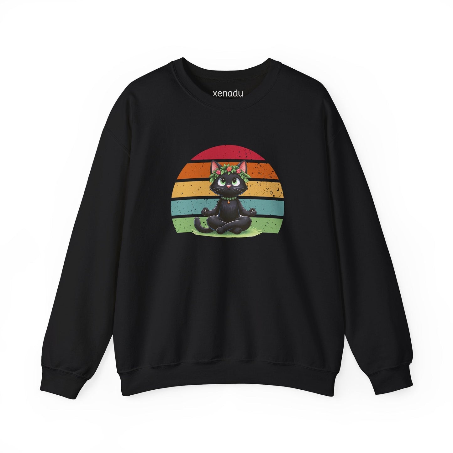 Kitty Sukhasana Sweatshirt Black Sweatshirt