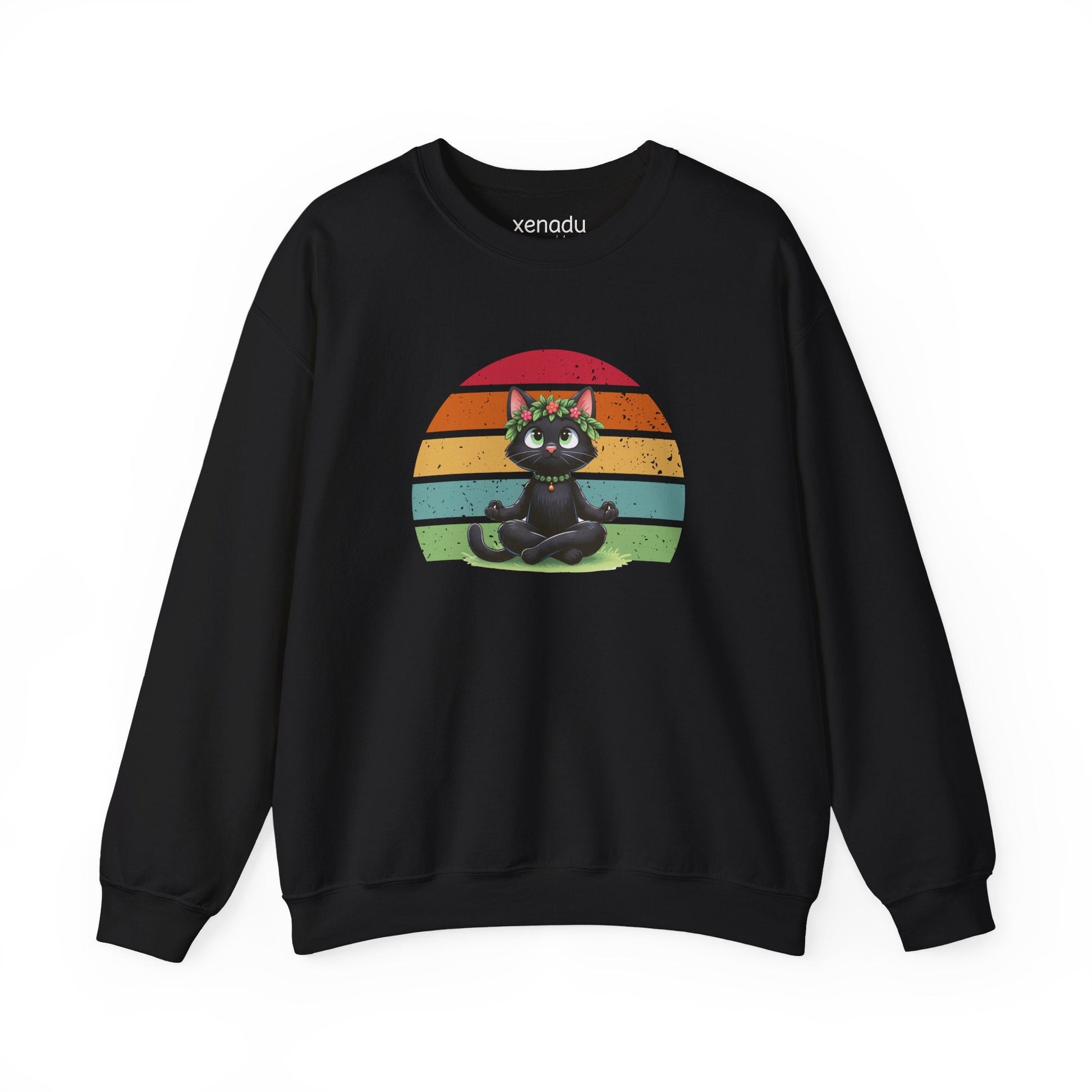 Kitty Sukhasana Sweatshirt Black Sweatshirt