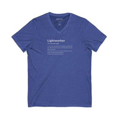 Lightworker Definition V-Neck Tee Heather True Royal V-neck