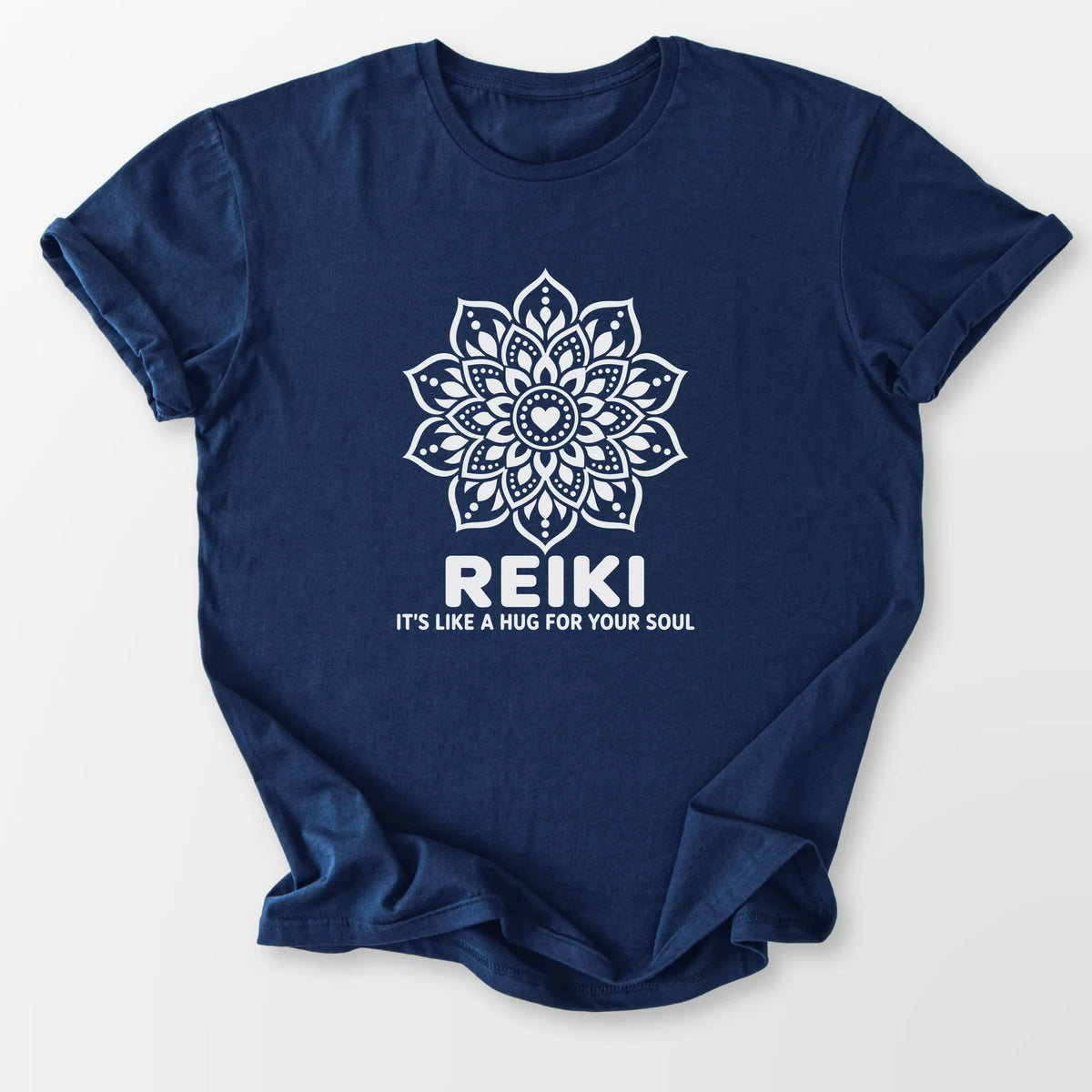 Reiki Hug For Your Soul Tee Navy T-Shirt