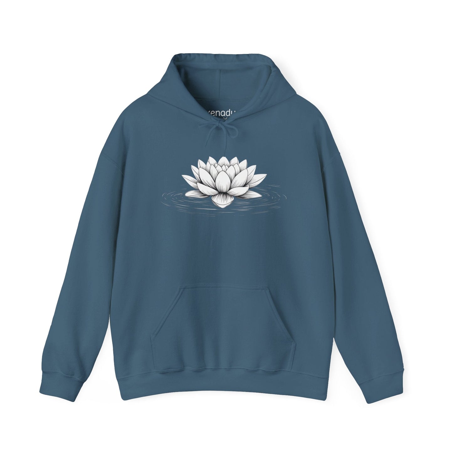 Floating Lotus Hoodie Indigo Blue Hoodie