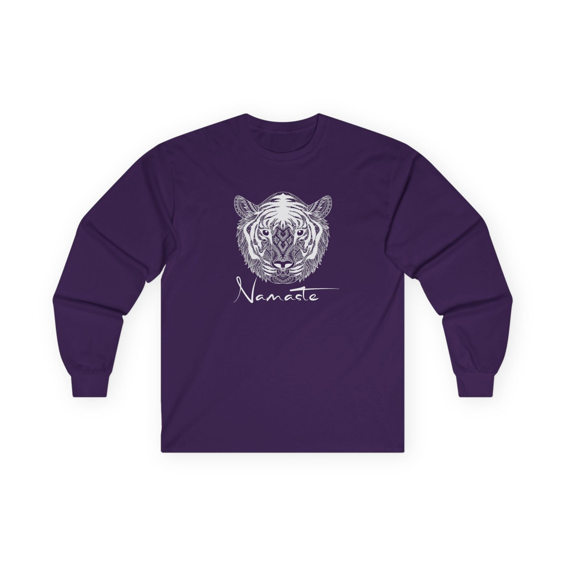 Namaste Tiger Long Sleeve Tee Purple Long-sleeve