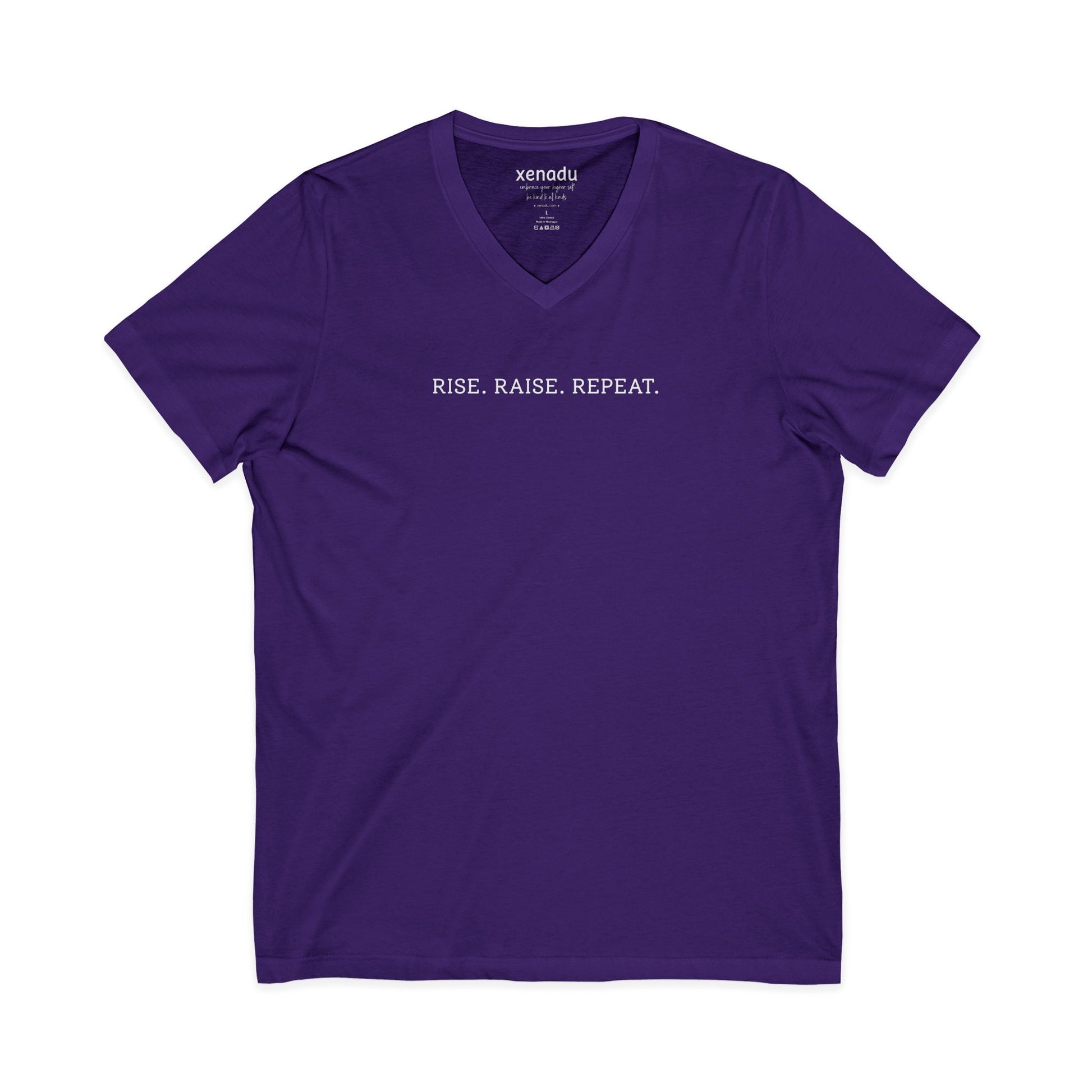 Rise Raise Repeat V-Neck Tee Team Purple