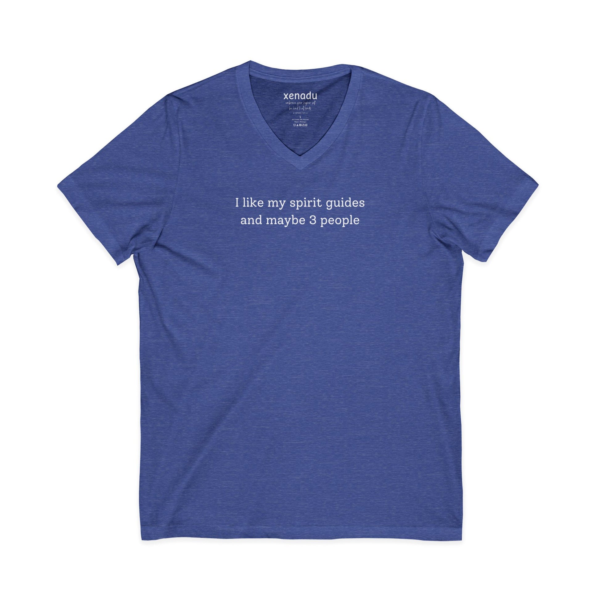 I Like My Spirit Guides V-Neck Heather True Royal V-neck