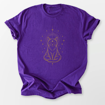 Enlightened Cat Tee Purple T-Shirt
