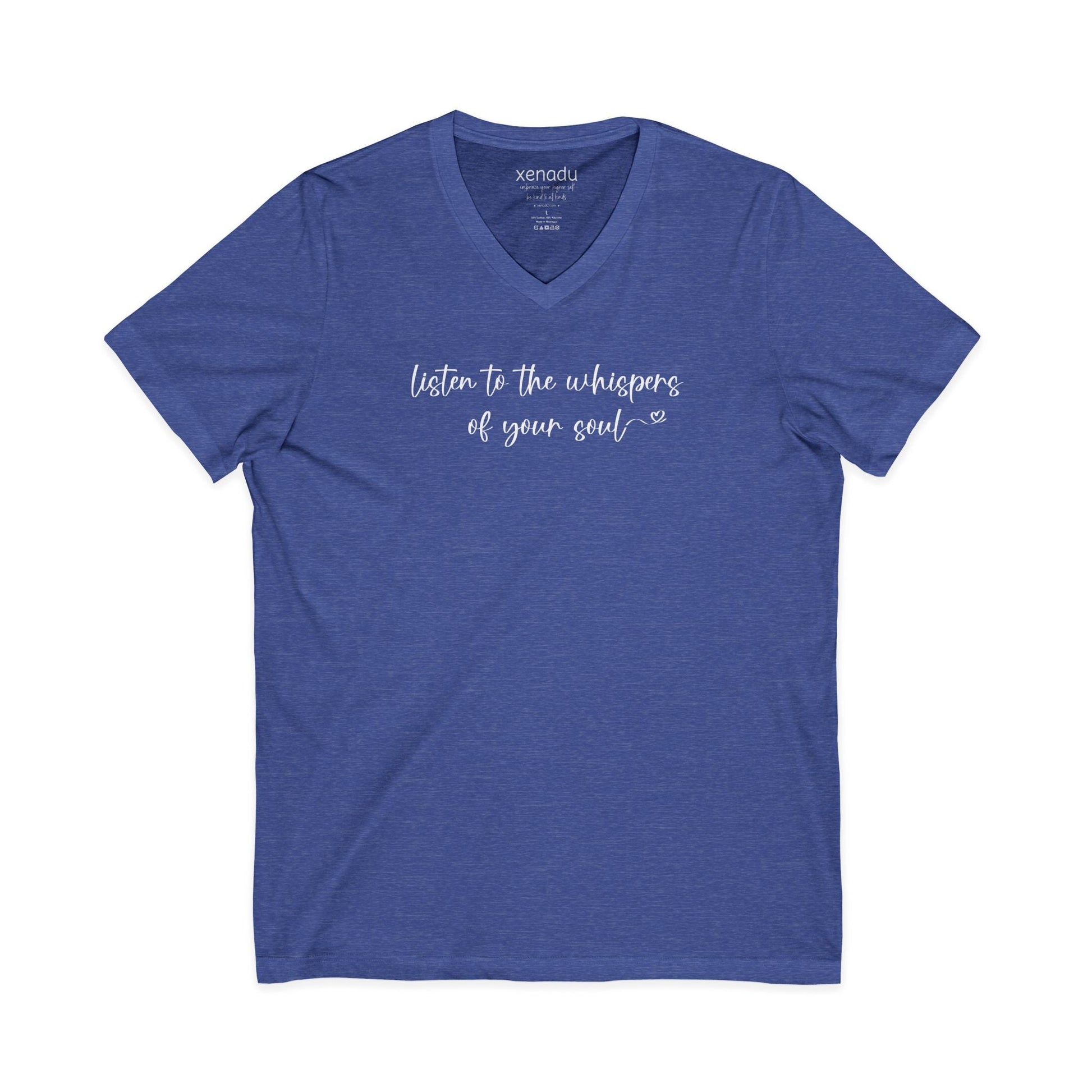 Listen to the Whispers V-Neck Tee Heather True Royal V-neck