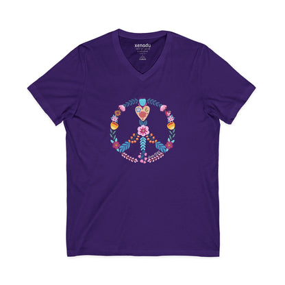 Choose Peace V-Neck Tee Purple V-neck