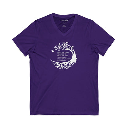 Become Attract Create V-Neck Tee Purple V-neck