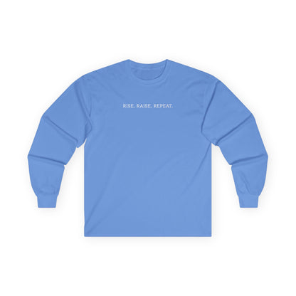 Rise Raise Repeat Long Sleeve Tee Carolina Blue