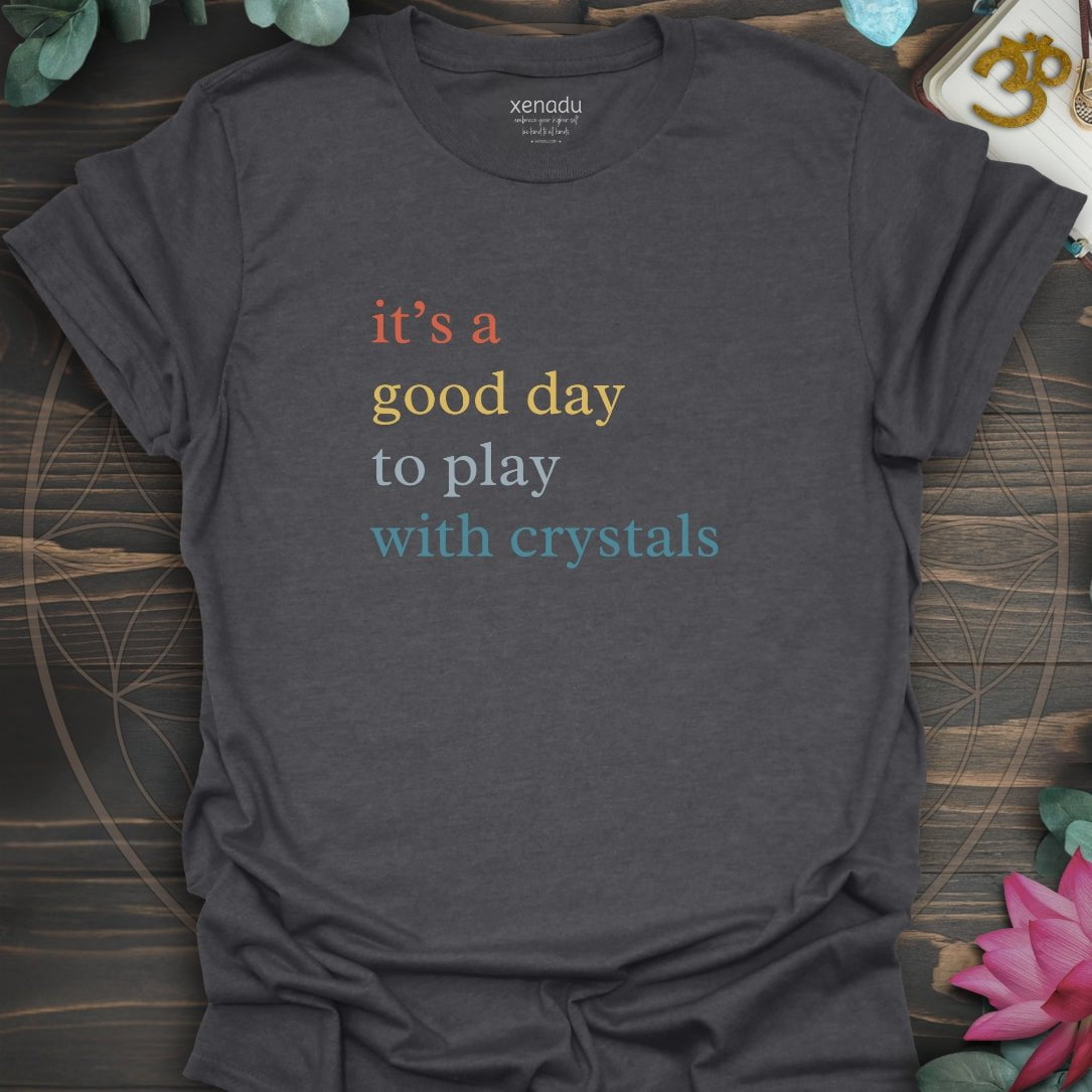 Play With Crystals Tee Dark Heather Grey T-Shirt