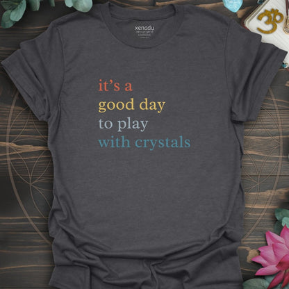 Play With Crystals Tee Dark Heather Grey T-Shirt