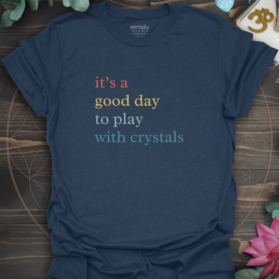 Play With Crystals Tee Heather Navy T-Shirt