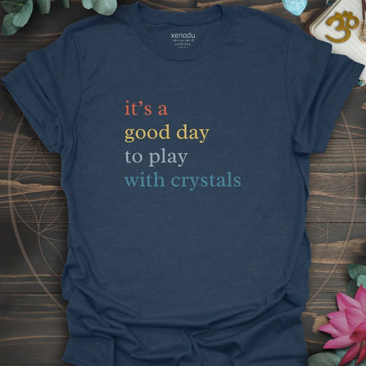 Play With Crystals Tee Heather Navy T-Shirt