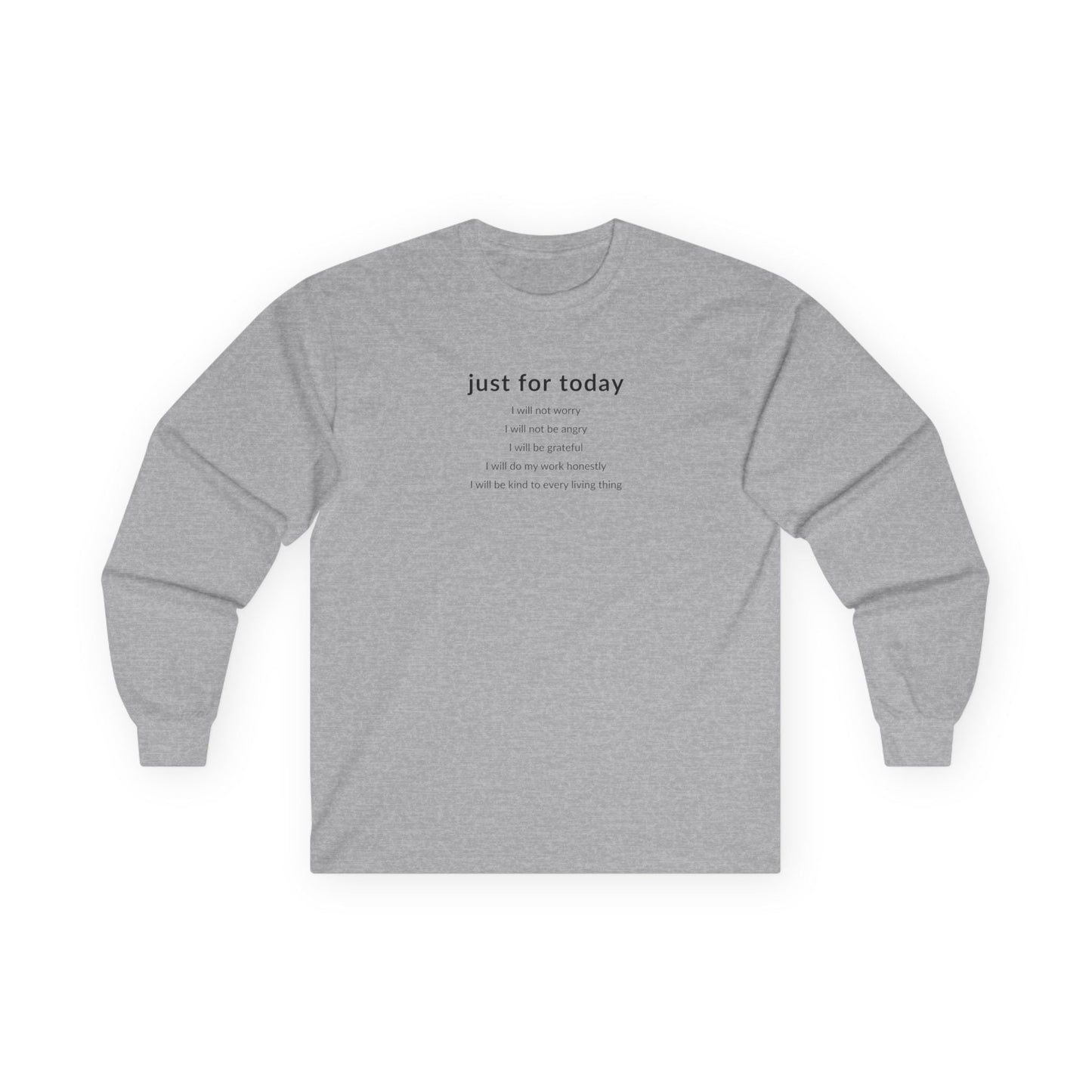 Just For Today I Will Long Sleeve Sport Grey Long-sleeve