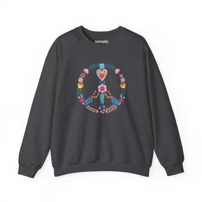 Choose Peace Sweatshirt Dark Heather Grey Sweatshirt