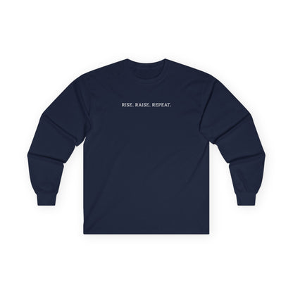 Rise Raise Repeat Long Sleeve Tee Navy
