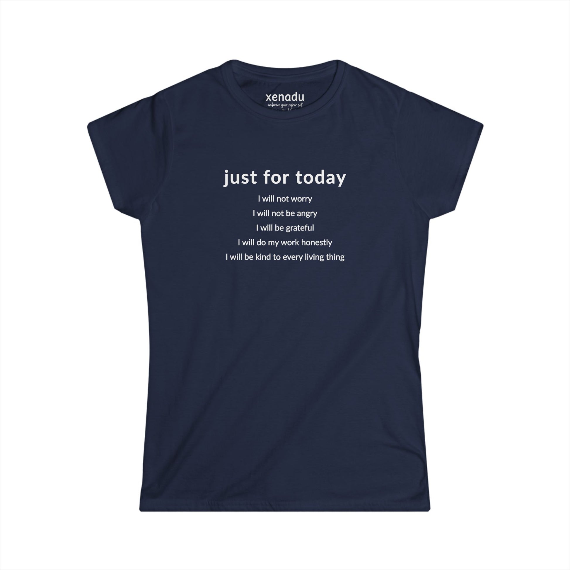 Just For Today I Will Women's Tee Navy