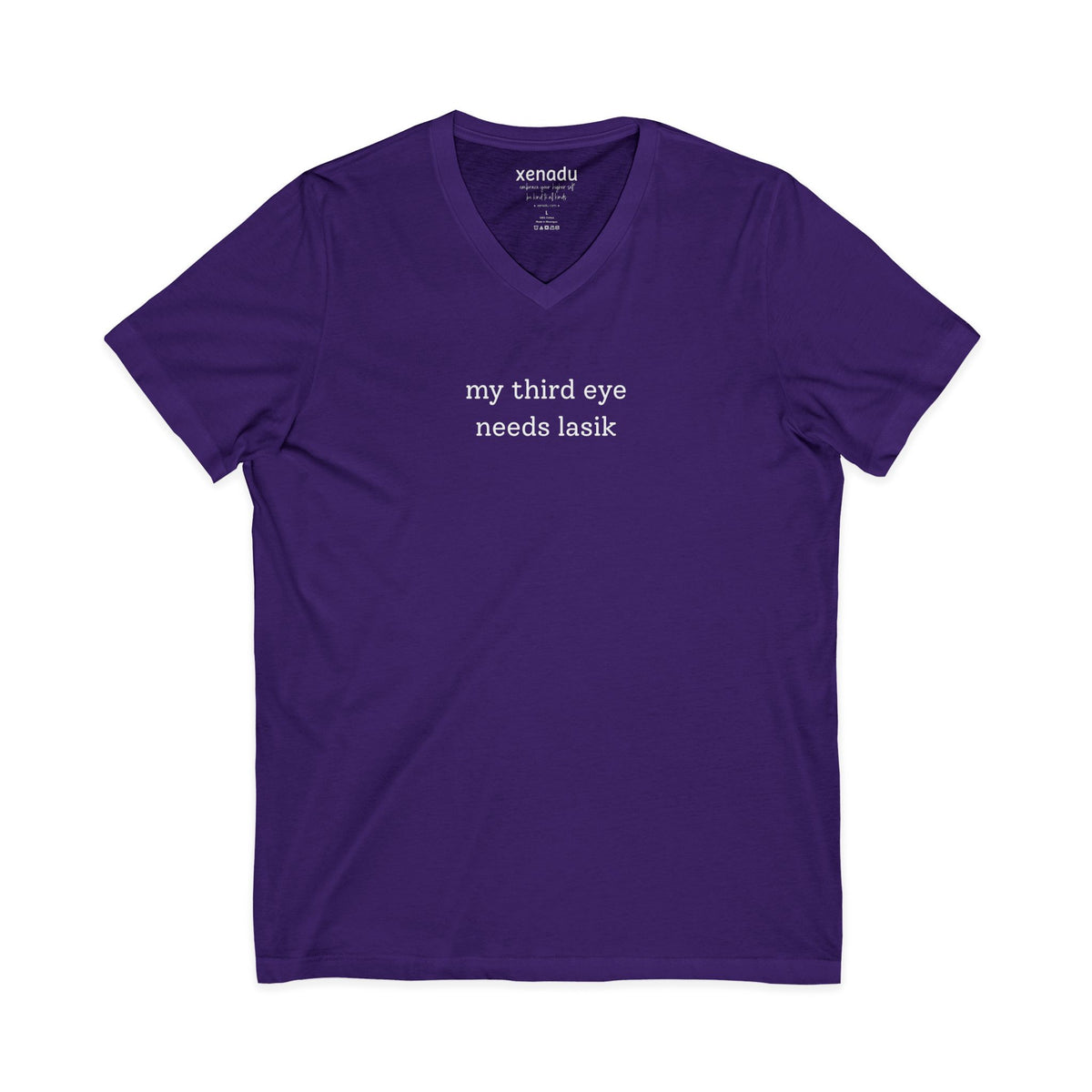 Third Eye Needs Lasik V-Neck Tee Purple V-neck
