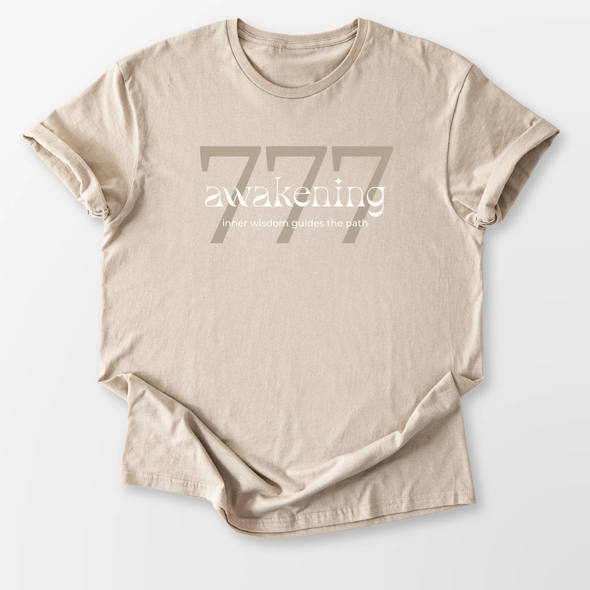777 Angel Number Tee Sand T-Shirt