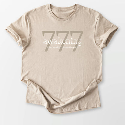 777 Angel Number Tee Sand T-Shirt