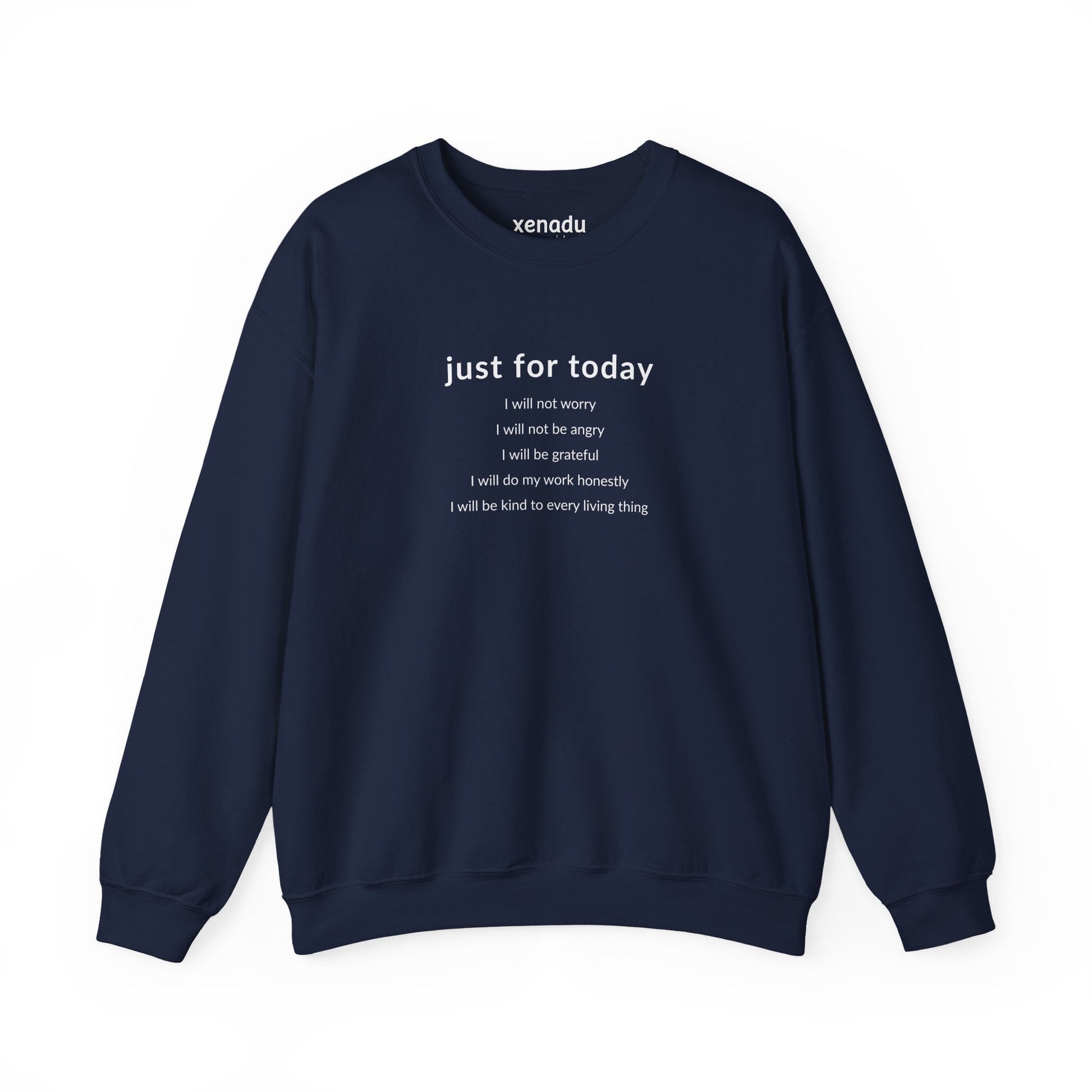 Just For Today I Will Sweatshirt Navy Sweatshirt