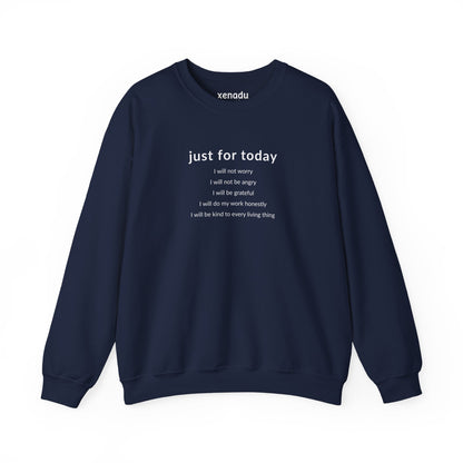 Just For Today I Will Sweatshirt Navy Sweatshirt