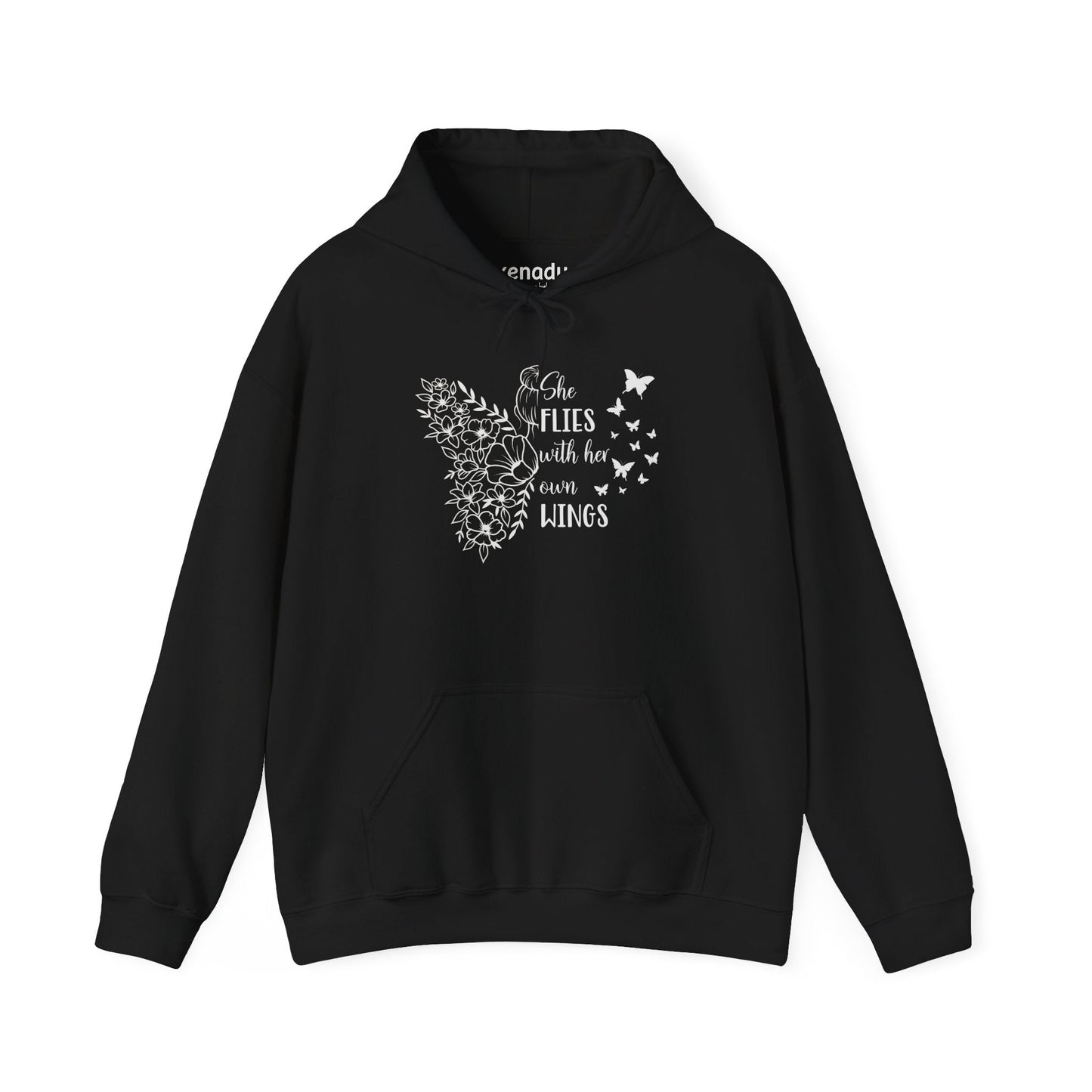 With Her Own Wings Hoodie Black Hoodie