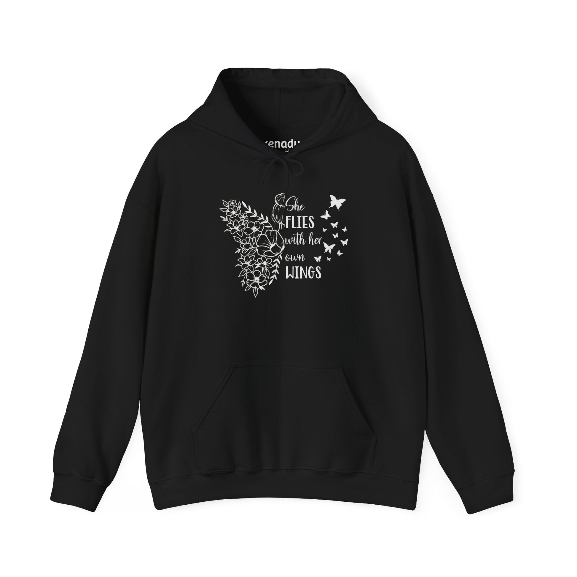 With Her Own Wings Hoodie Black Hoodie