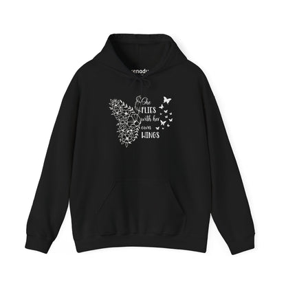With Her Own Wings Hoodie Black Hoodie