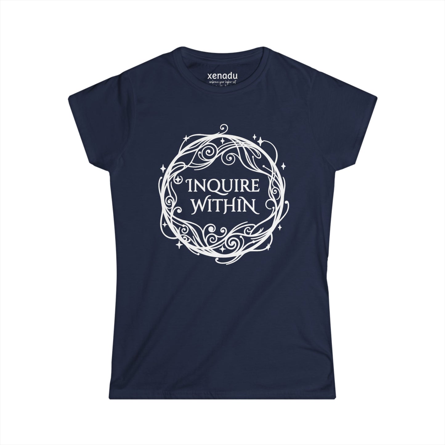 Inquire Within Women's Tee Navy