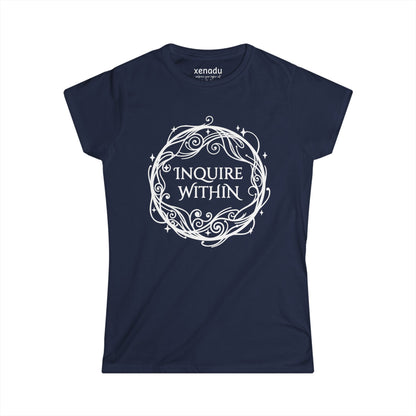 Inquire Within Women's Tee Navy
