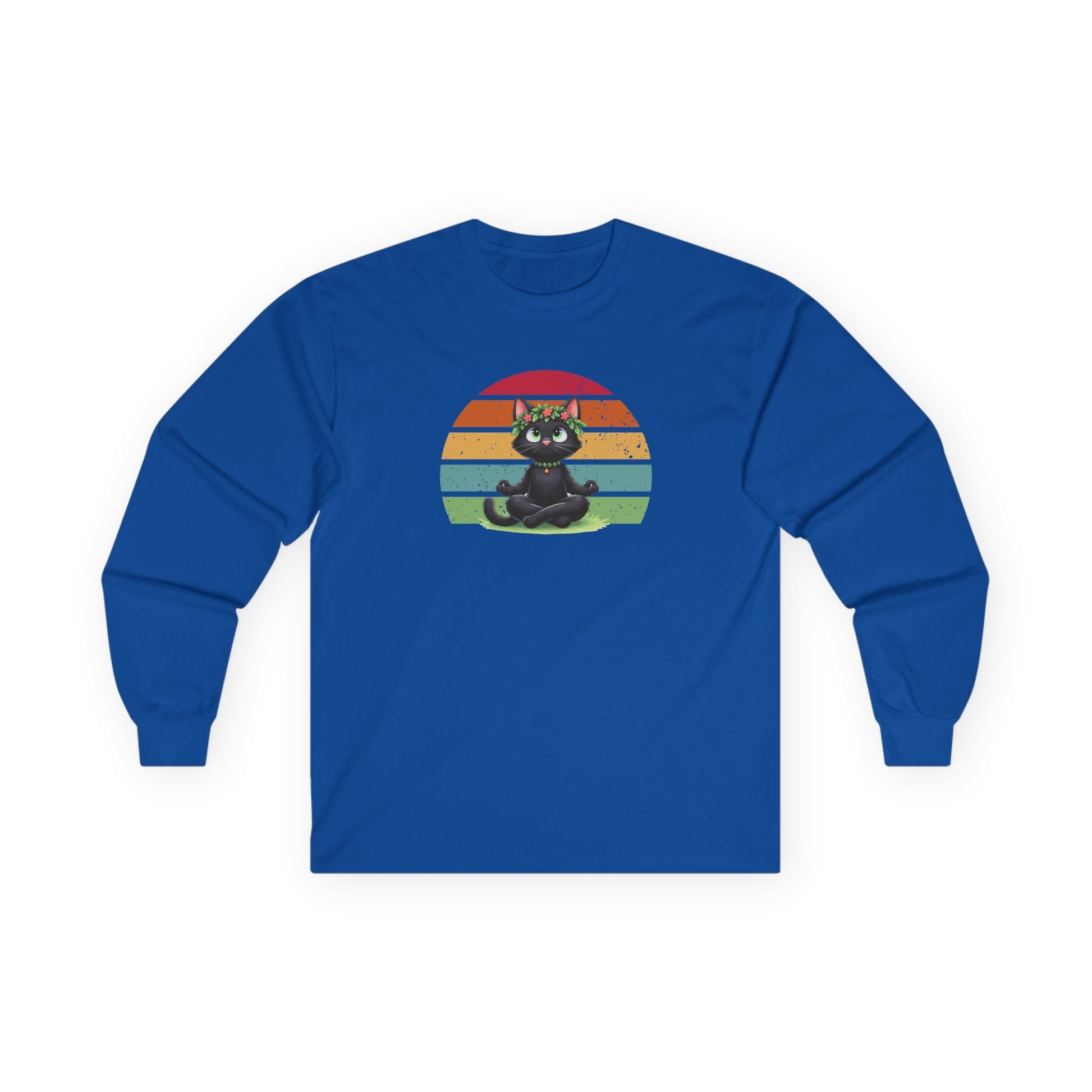 Kitty Sukhasana Long Sleeve Tee Royal Blue Long-sleeve
