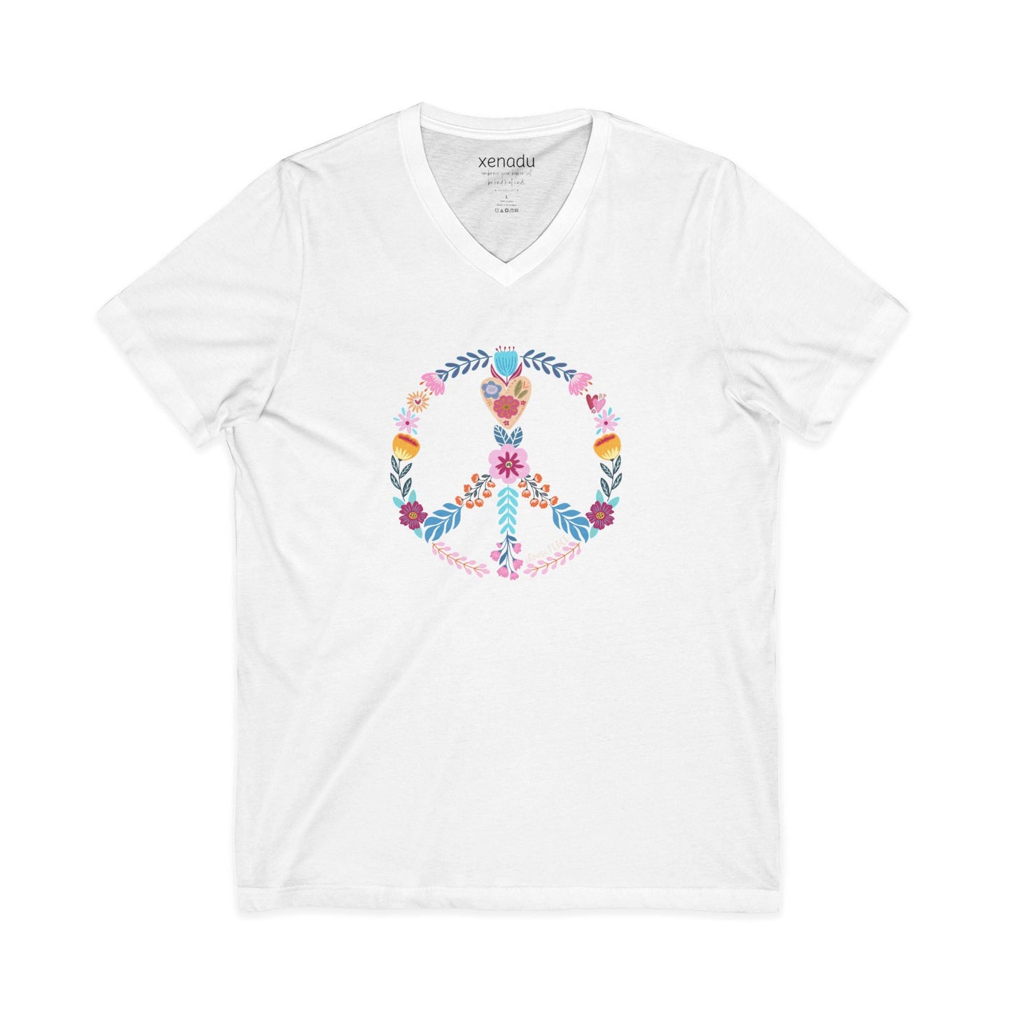 Choose Peace V-Neck Tee White V-neck