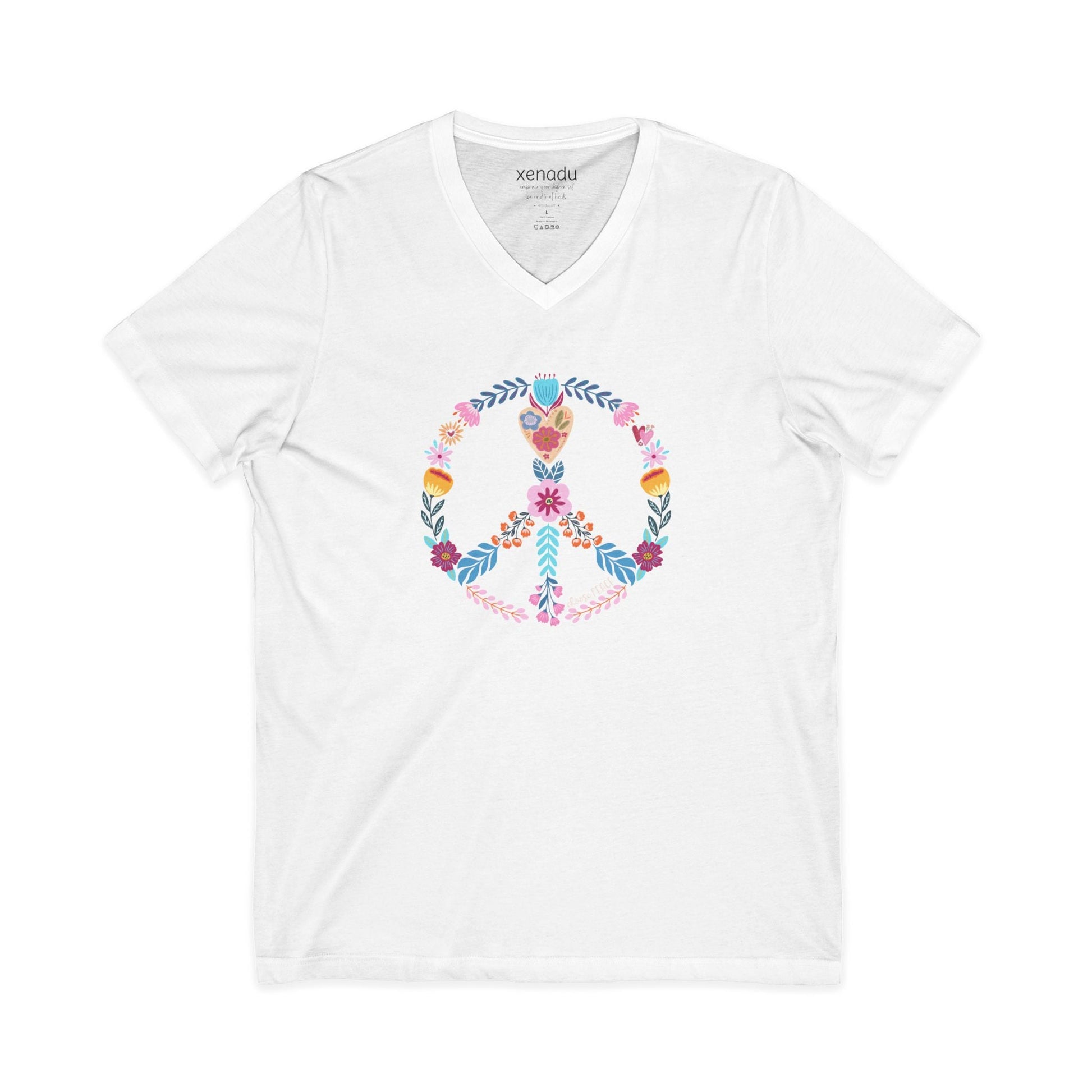 Choose Peace V-Neck Tee White V-neck