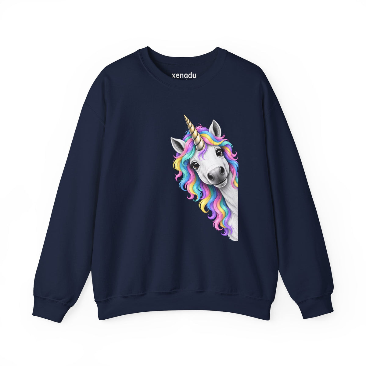 Peeking Unicorn Sweatshirt Navy Sweatshirt
