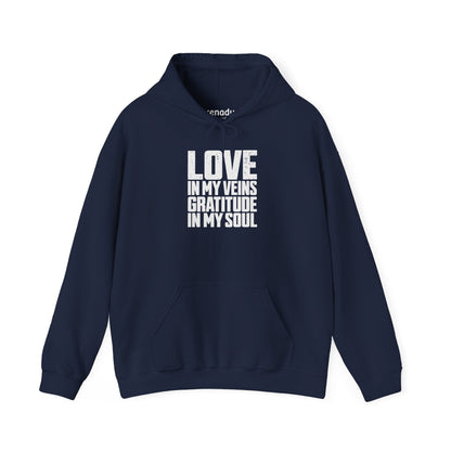 Love In My Veins Hoodie Navy Hoodie