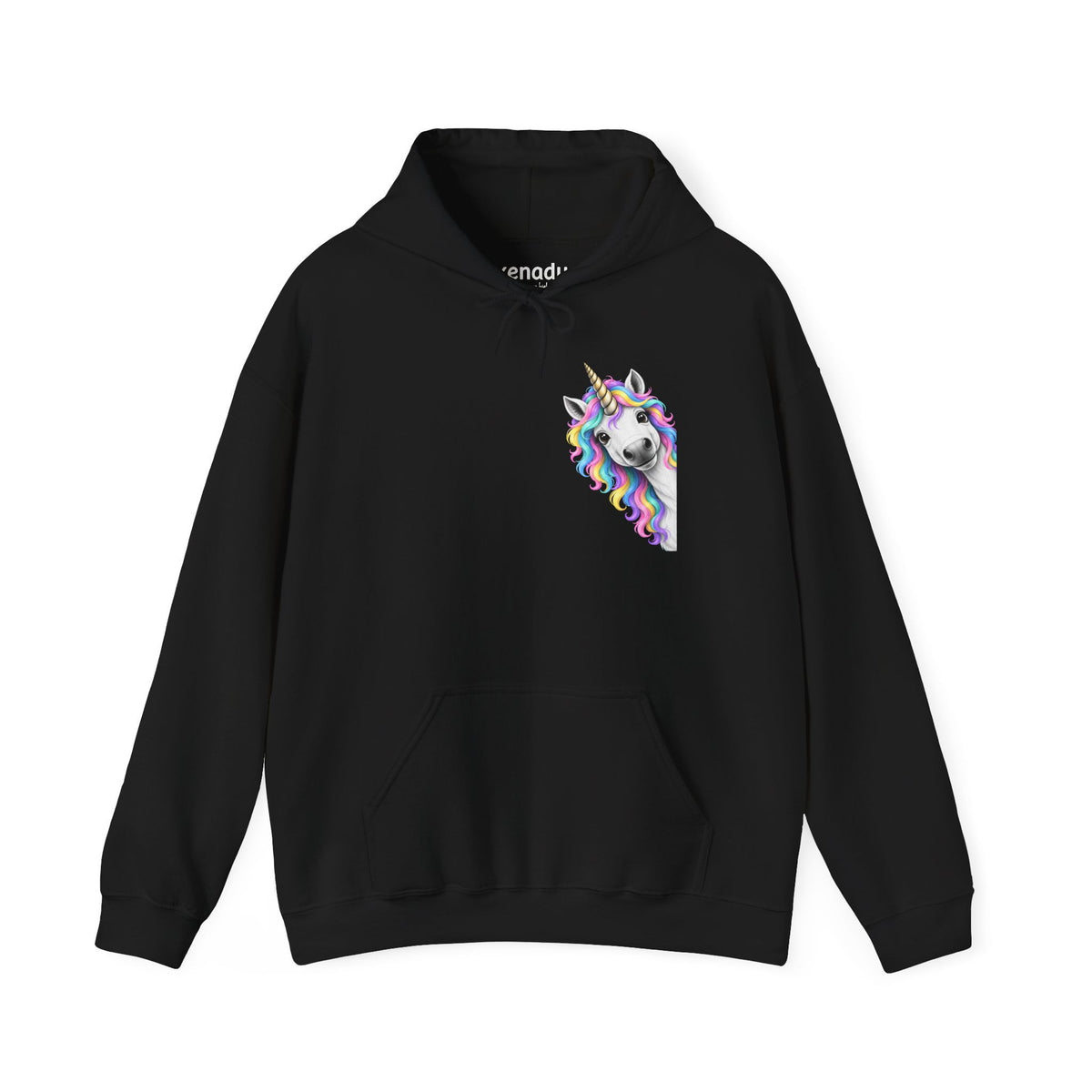Peeking Unicorn Hoodie Black Hoodie