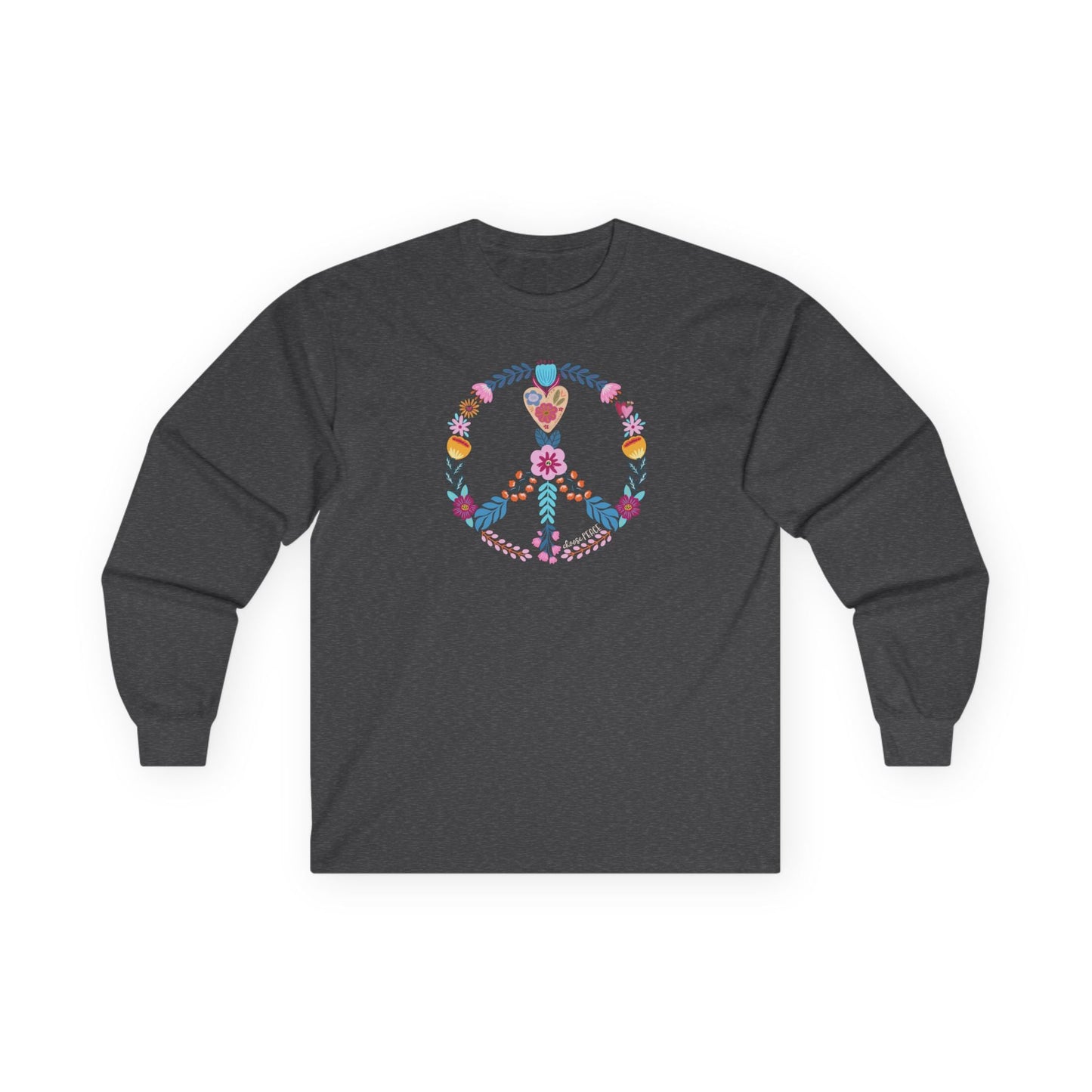 Choose Peace Long Sleeve Dark Heather Grey Long-sleeve