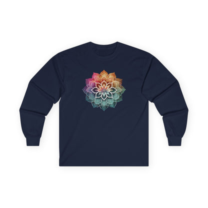 Boho Mandala Long Sleeve Tee Navy Long-sleeve